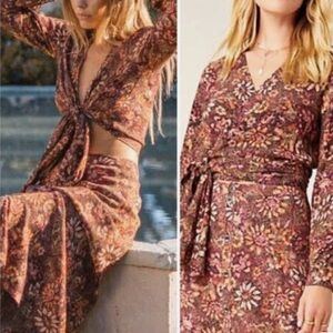 Anthropologie x Kachel Sadie Floral Wrap Blouse